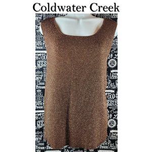 Coldwater Creek Sparkly Sleeveless Ribbed Silk Blend Sweater Size XL🤩